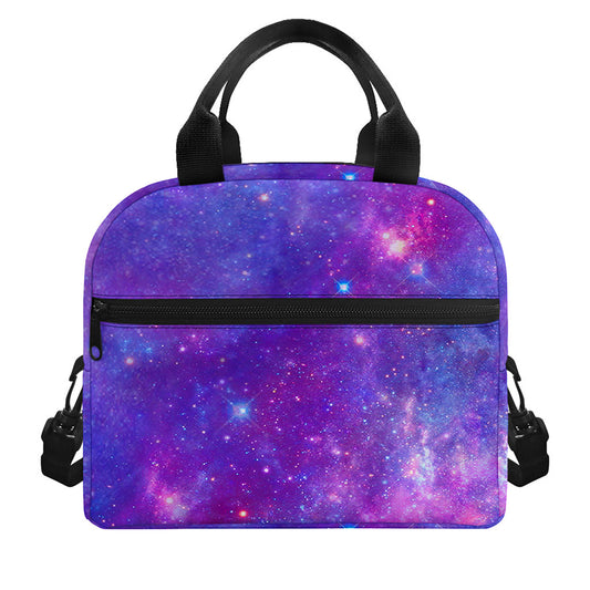 Purple Stardust Cloud Galaxy Space Print Insulated Lunch Bag