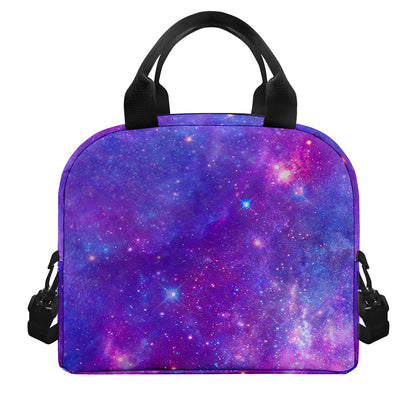 Purple Stardust Cloud Galaxy Space Print Insulated Lunch Bag