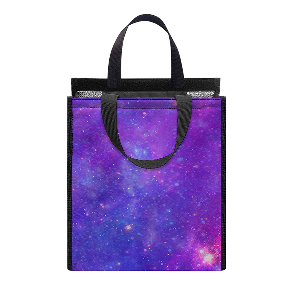Purple Stardust Cloud Galaxy Space Print Insulated Lunch Tote