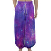 Purple Stardust Cloud Galaxy Space Print Lantern Pants