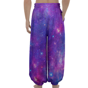 Purple Stardust Cloud Galaxy Space Print Lantern Pants