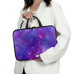 Purple Stardust Cloud Galaxy Space Print Laptop Sleeve With Handle