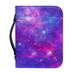 Purple Stardust Cloud Galaxy Space Print Leather Bible Cover
