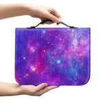 Purple Stardust Cloud Galaxy Space Print Leather Bible Cover