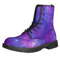 Purple Stardust Cloud Galaxy Space Print Lace-Up Boots
