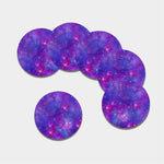 Purple Stardust Cloud Galaxy Space Print Leather Coaster Set