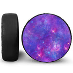 Purple Stardust Cloud Galaxy Space Print Leather Spare Tire Cover