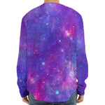 Purple Stardust Cloud Galaxy Space Print Long Sleeve Baseball Jersey