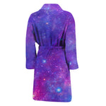 Purple Stardust Cloud Galaxy Space Print Men's Bathrobe
