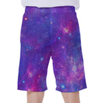 Purple Stardust Cloud Galaxy Space Print Men's Beach Shorts