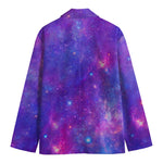 Purple Stardust Cloud Galaxy Space Print Men's Blazer