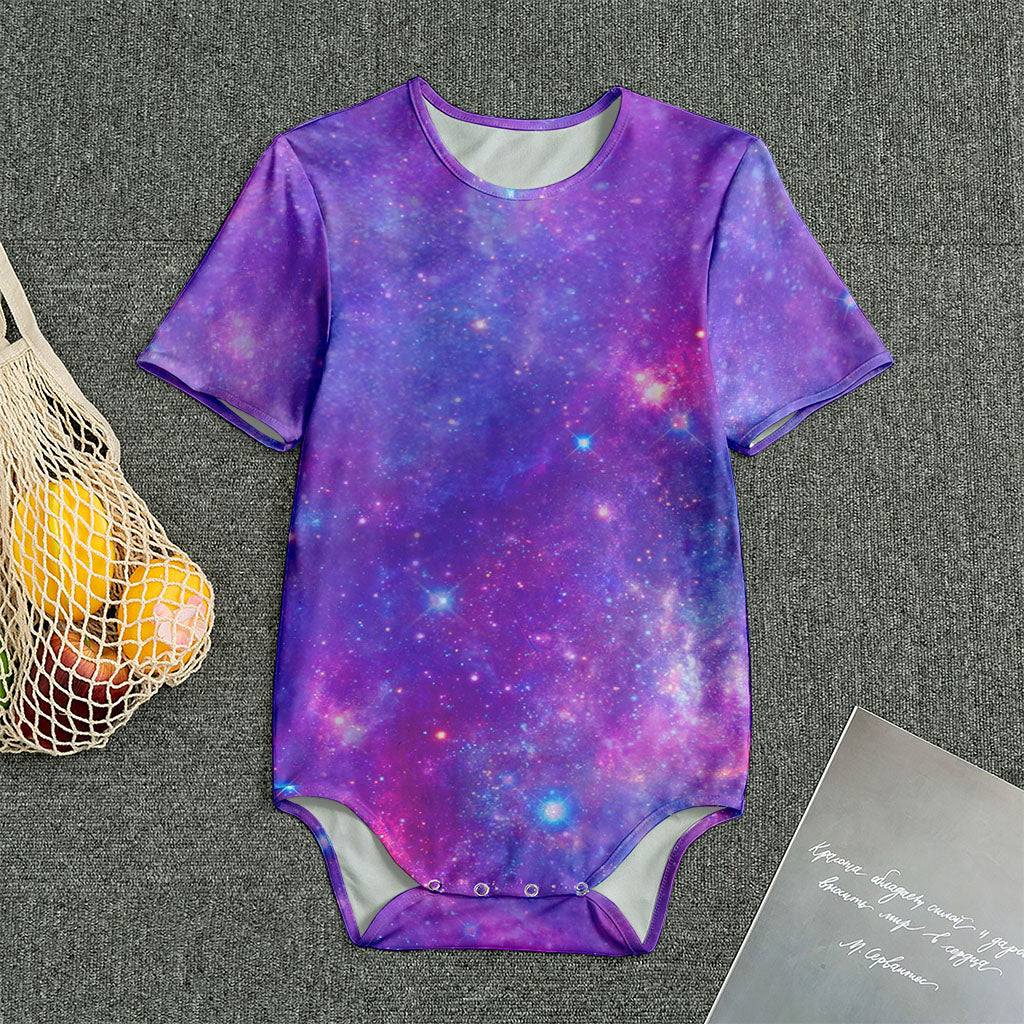 Purple Stardust Cloud Galaxy Space Print Men's Bodysuit