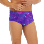 Purple Stardust Cloud Galaxy Space Print Men's Briefs