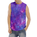Purple Stardust Cloud Galaxy Space Print Men's Fitness Tank Top