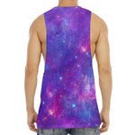 Purple Stardust Cloud Galaxy Space Print Men's Muscle Tank Top