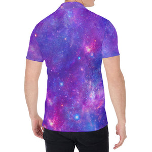 Purple Stardust Cloud Galaxy Space Print Men's Shirt