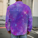 Purple Stardust Cloud Galaxy Space Print Men's Shirt Jacket