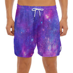 Purple Stardust Cloud Galaxy Space Print Men's Split Running Shorts