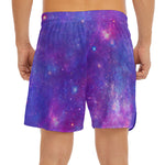 Purple Stardust Cloud Galaxy Space Print Men's Split Running Shorts
