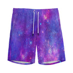 Purple Stardust Cloud Galaxy Space Print Men's Sports Shorts