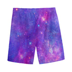 Purple Stardust Cloud Galaxy Space Print Men's Sports Shorts