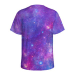 Purple Stardust Cloud Galaxy Space Print Men's Sports T-Shirt