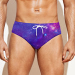 Purple Stardust Cloud Galaxy Space Print Men's Swim Briefs