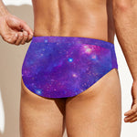 Purple Stardust Cloud Galaxy Space Print Men's Swim Briefs