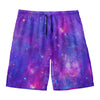 Purple Stardust Cloud Galaxy Space Print Men's Swim Trunks