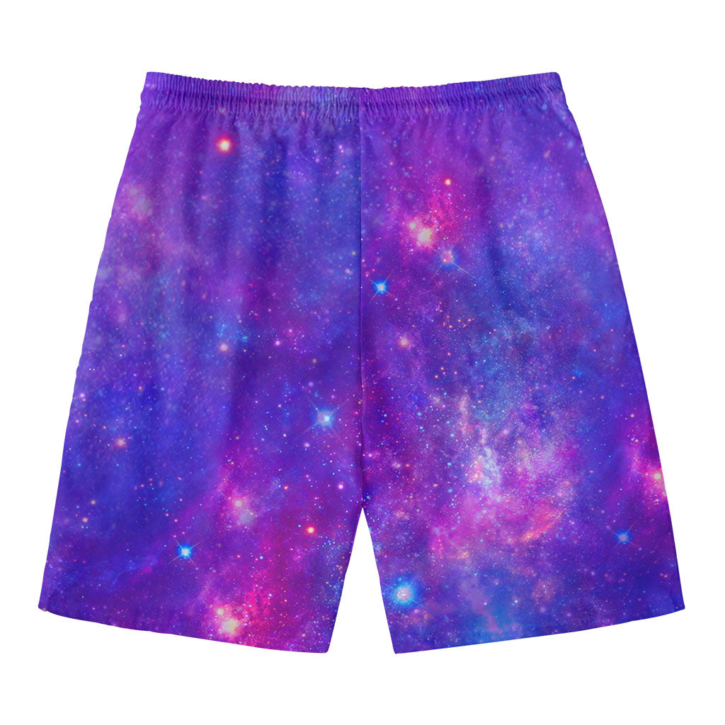 Purple Stardust Cloud Galaxy Space Print Men's Swim Trunks