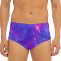 Purple Stardust Cloud Galaxy Space Print Men's Triangle Swim Briefs