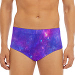 Purple Stardust Cloud Galaxy Space Print Men's Triangle Swim Briefs