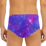 Purple Stardust Cloud Galaxy Space Print Men's Triangle Swim Briefs