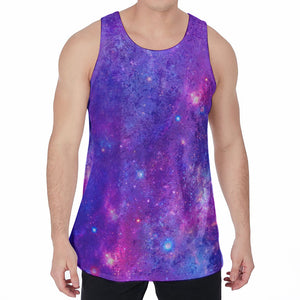 Purple Stardust Cloud Galaxy Space Print Men's Velvet Tank Top