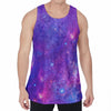 Purple Stardust Cloud Galaxy Space Print Men's Velvet Tank Top