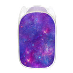 Purple Stardust Cloud Galaxy Space Print Mesh Laundry Hamper