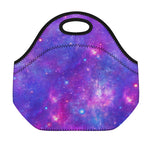 Purple Stardust Cloud Galaxy Space Print Neoprene Lunch Bag