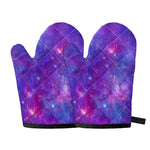 Purple Stardust Cloud Galaxy Space Print Oven Mitts