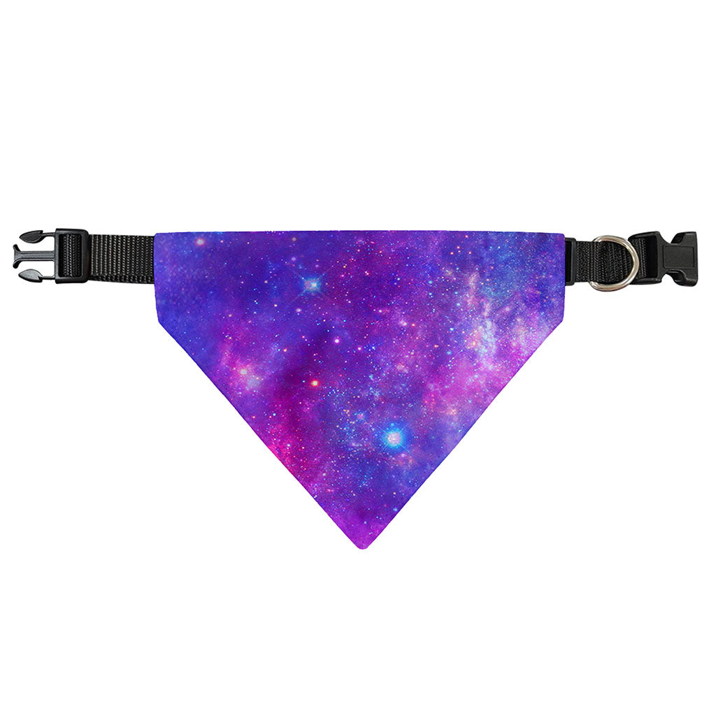 Purple Stardust Cloud Galaxy Space Print Over The Collar Dog Bandana