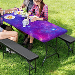 Purple Stardust Cloud Galaxy Space Print Picnic Table Cover