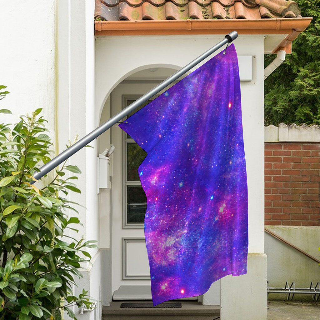 Purple Stardust Cloud Galaxy Space Print Polyester Flag