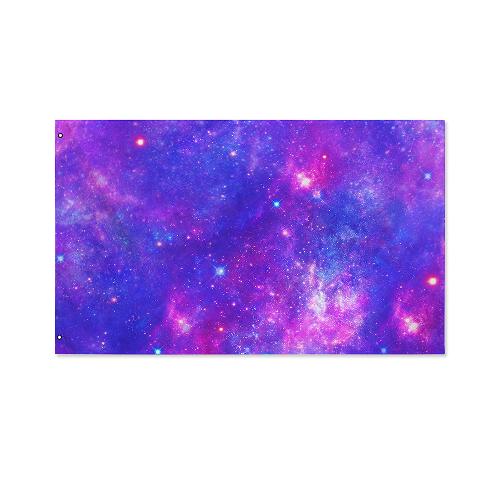 Purple Stardust Cloud Galaxy Space Print Polyester Flag