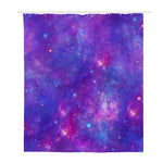 Purple Stardust Cloud Galaxy Space Print Polyester Shower Curtain