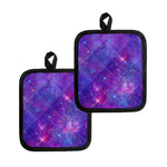 Purple Stardust Cloud Galaxy Space Print Pot Holders