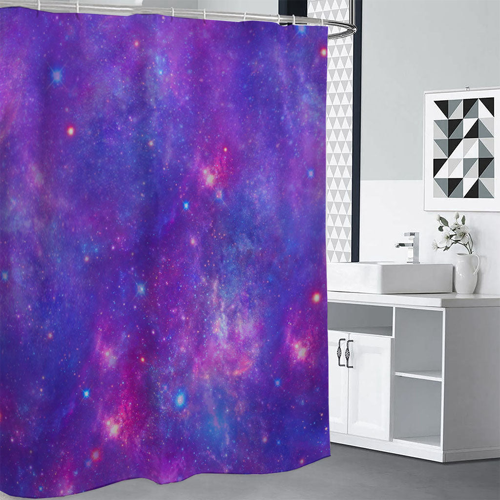 Purple Stardust Cloud Galaxy Space Print Premium Shower Curtain