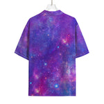 Purple Stardust Cloud Galaxy Space Print Rayon Hawaiian Shirt