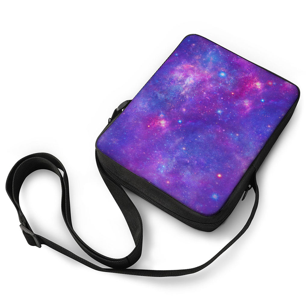 Purple Stardust Cloud Galaxy Space Print Rectangular Crossbody Bag