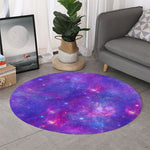 Purple Stardust Cloud Galaxy Space Print Round Rug