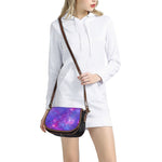 Purple Stardust Cloud Galaxy Space Print Saddle Bag