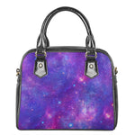 Purple Stardust Cloud Galaxy Space Print Shoulder Handbag